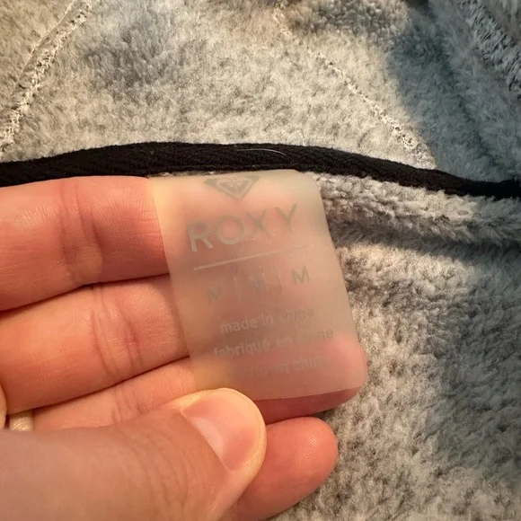 Roxy Gray Herringbone Zip Up — Size M - Picture 5 of 5